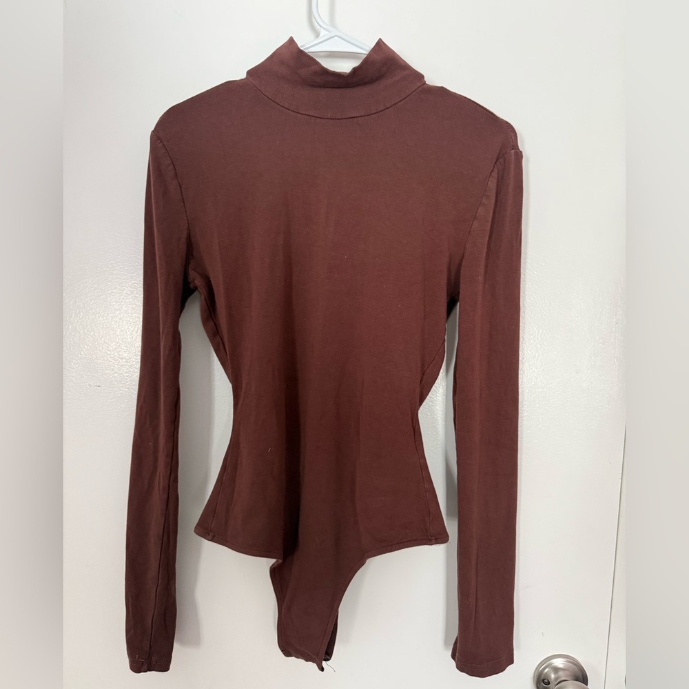 WeWoreWhat Chocolate Long Sleeve Bodysuit